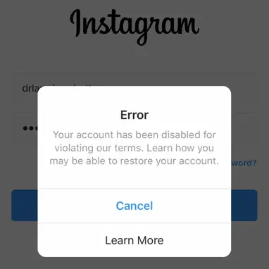 Account instagram disabled my account disabled