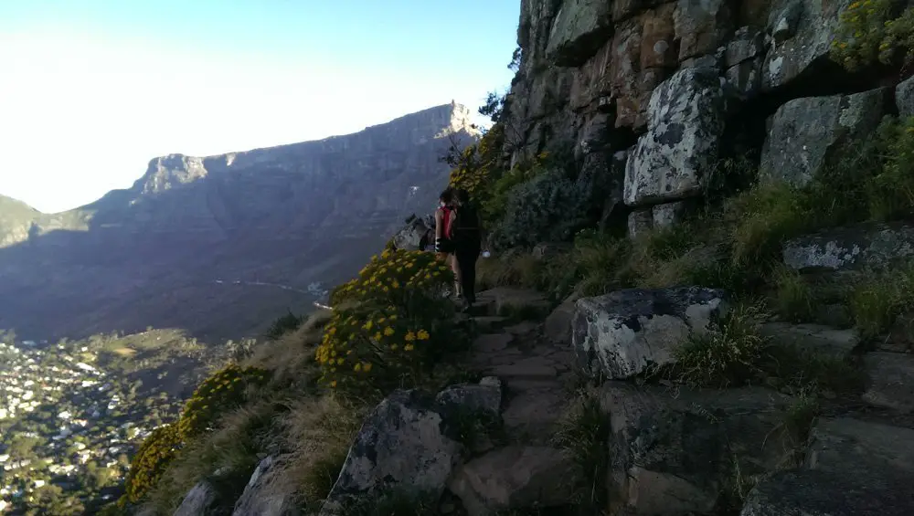 People in front hiking up Lions Head.