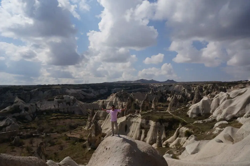 Getting a pic in at the Panoramic viewing area of Goreme.