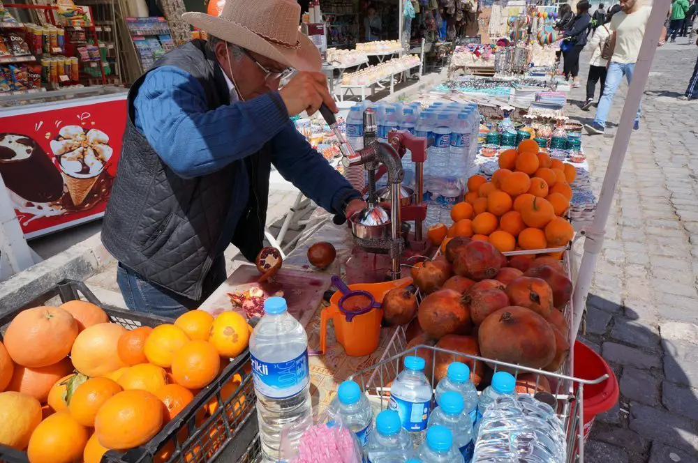 Make sure to have a few of the fresh squeezed Orange and Pomegranate juice in Turkey!