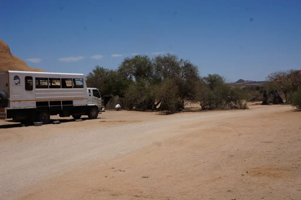 A much more basic campsite at Spitzkoppe in Namibia.