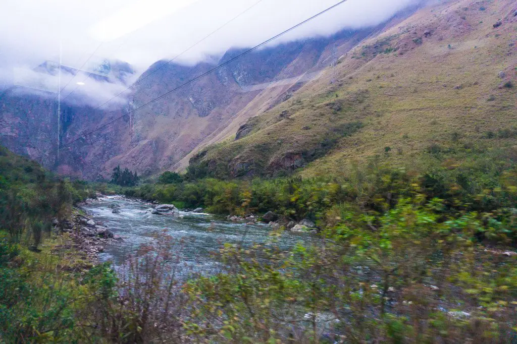 View from the train to Machu Picchu
