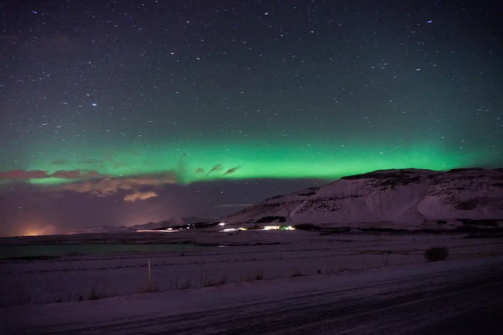 Northern lights in Iceland Reykjavik