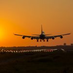 Airplane Sunset landing