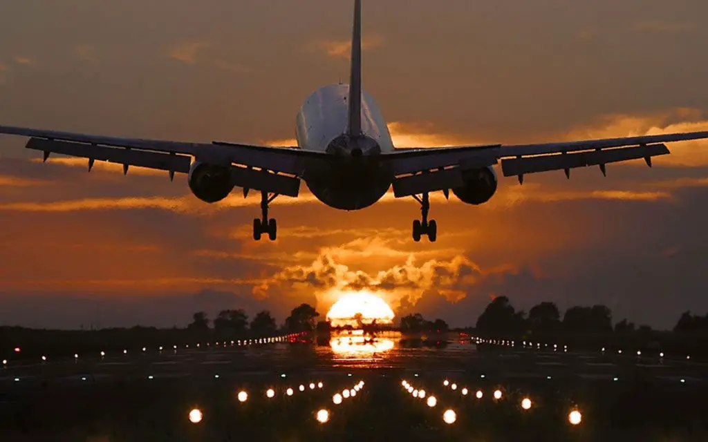 sunset airplane wallpaper
