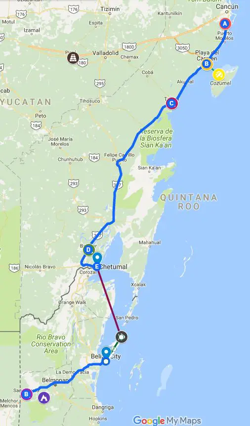 Mexico-Belize Itinerary