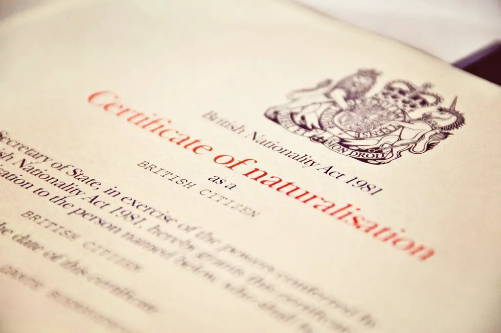 British Citizenship naturalisation