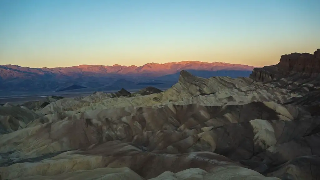 Sunrise over Zabriskie Point Death Valley