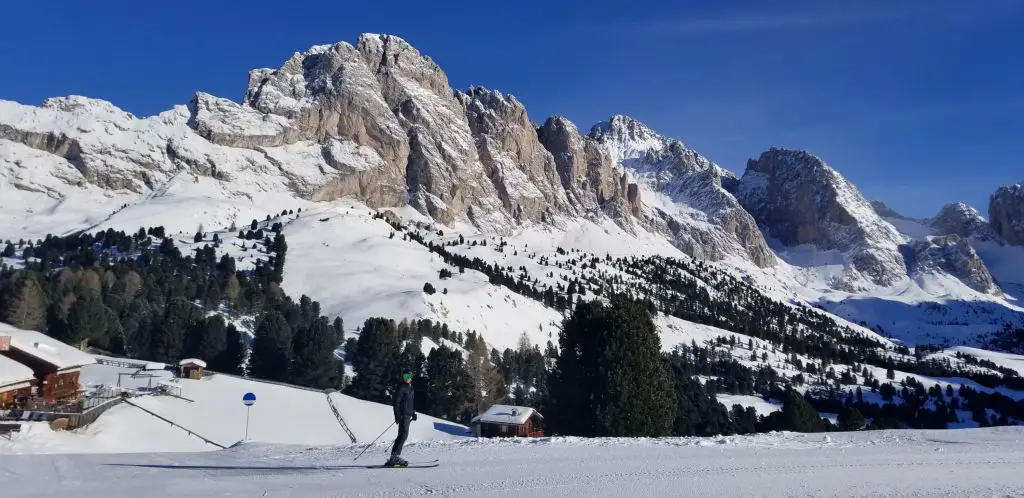 Dolomites superski Skiing Italy Col Raiser val gardena sunny side