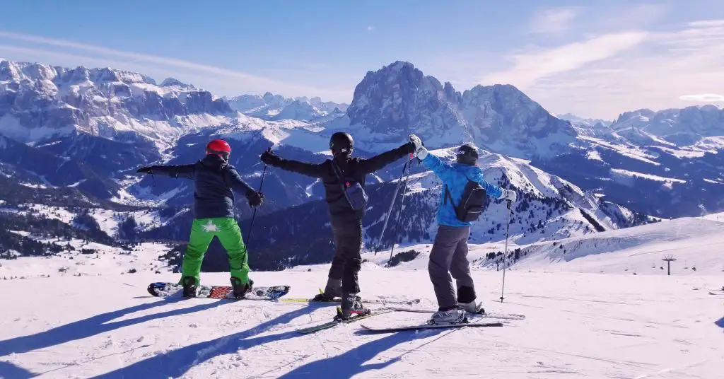 Dolomites superski Skiing Italy Col Raiser val gardena sunny side seceda