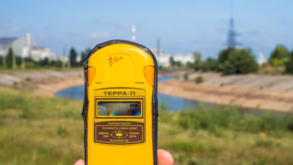 The Geiger counter nearby to the reactor. Not too high. chernobyl