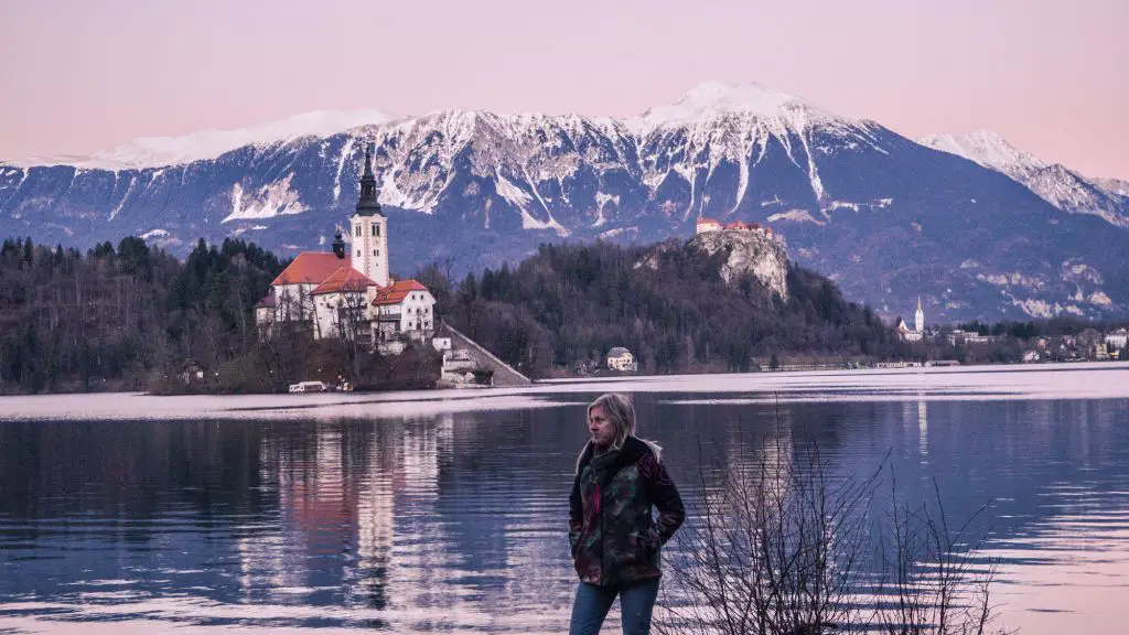 Lake Bled during a sunset