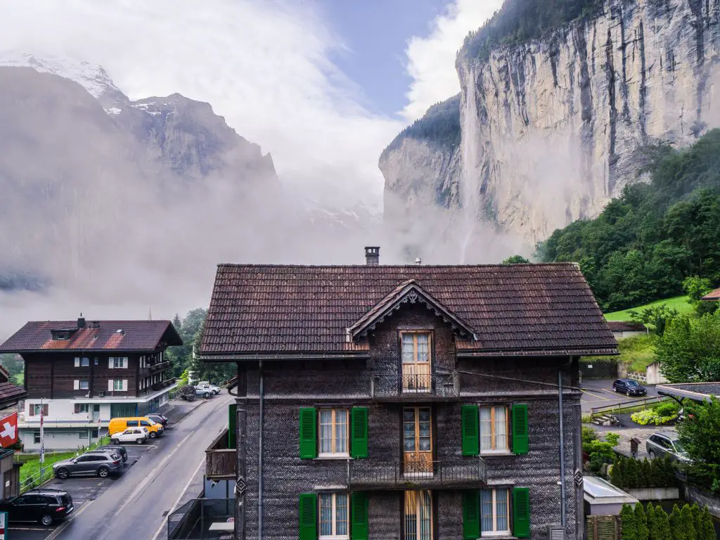 View from the hotel oberland in lauterbrunnen