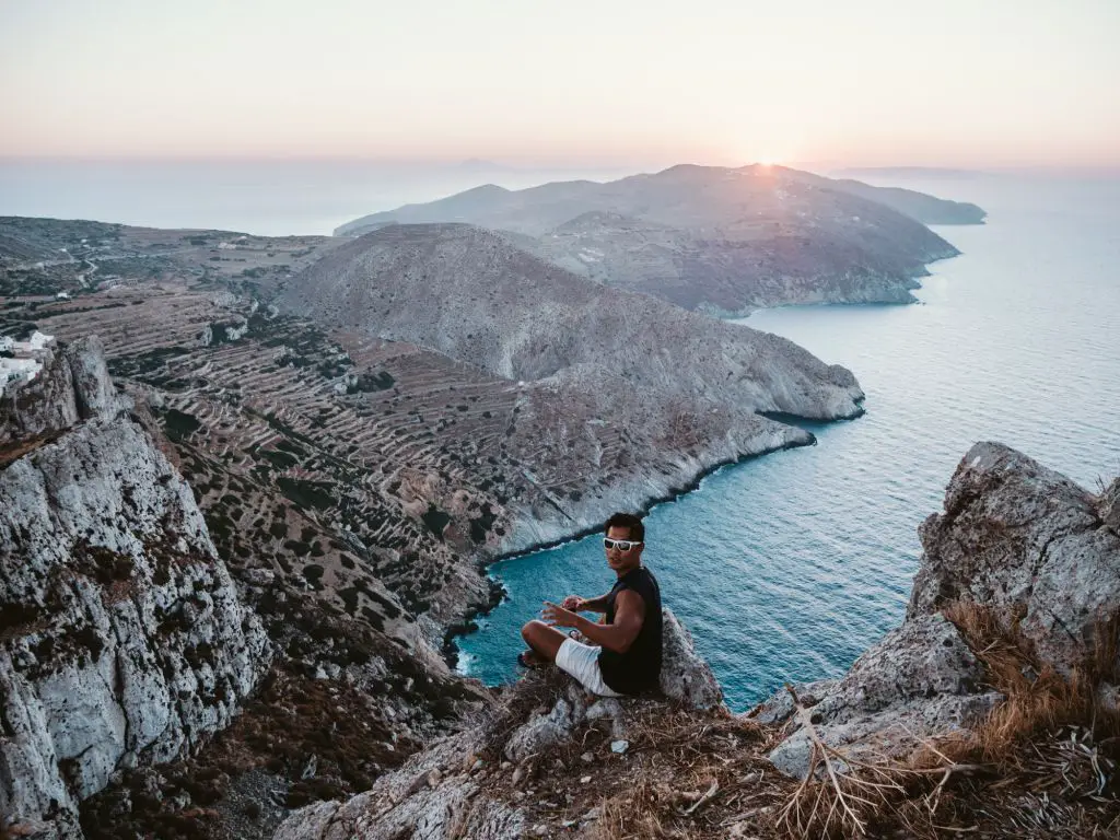 Folegandros cyclades sunset greece