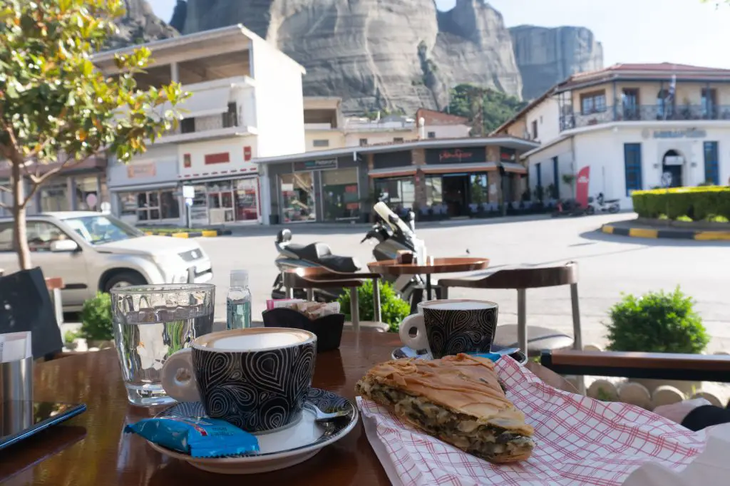 Cafe in Kalambaka town Meteora