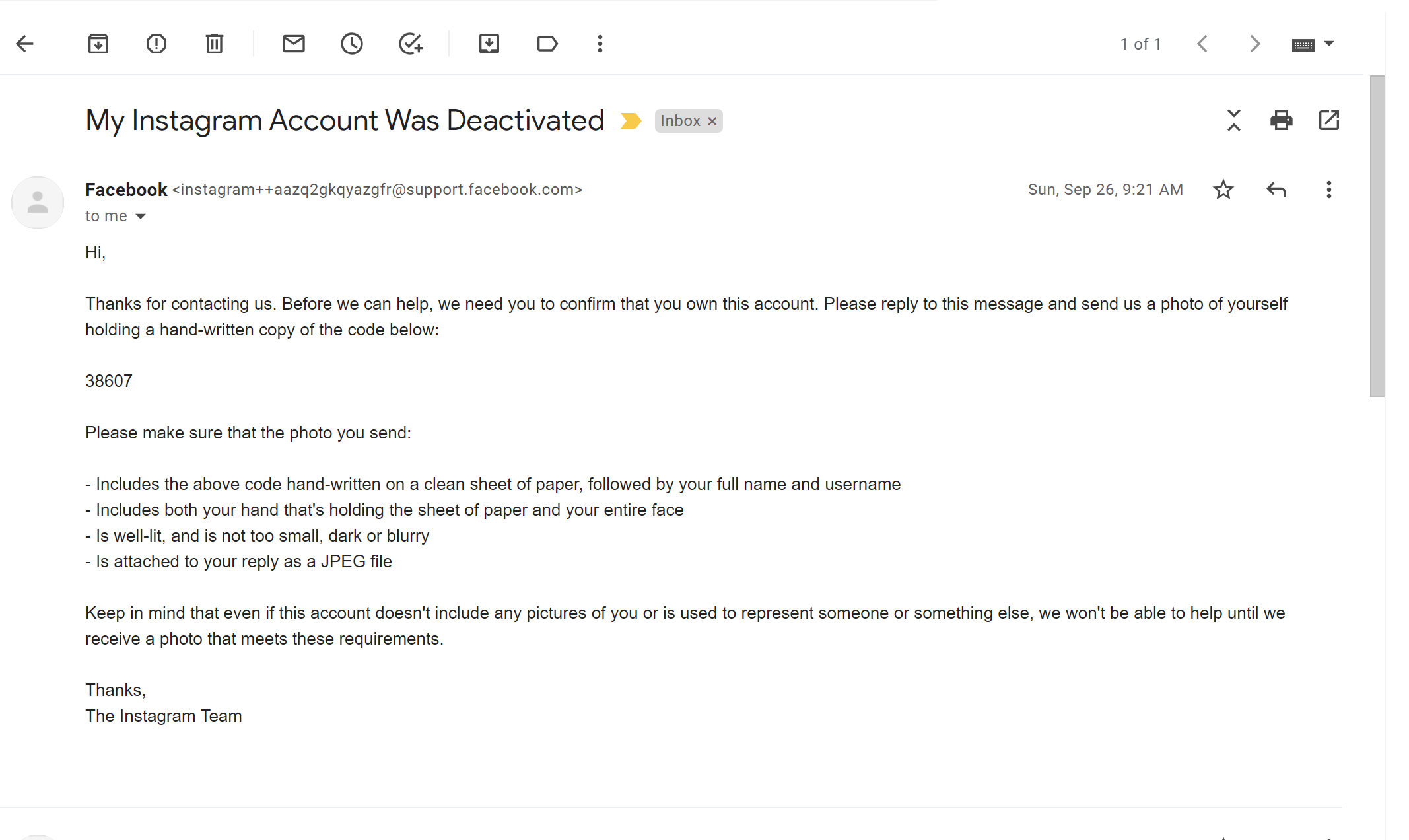 Instagram account disabled deactivated how to get it back email confirmation