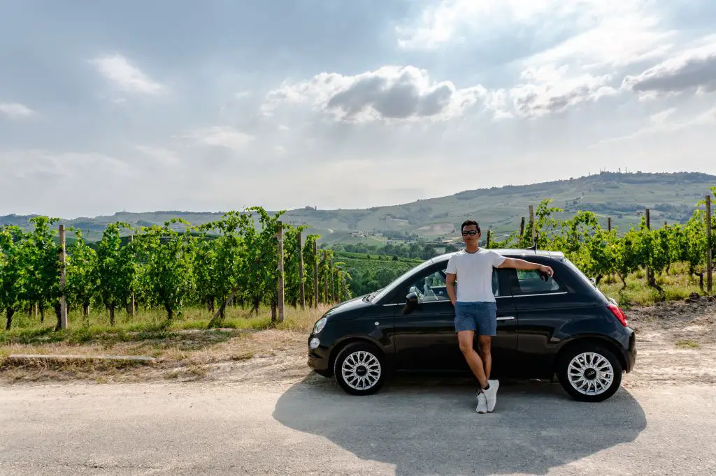 Piedmont rental car driving Italy fiat 500