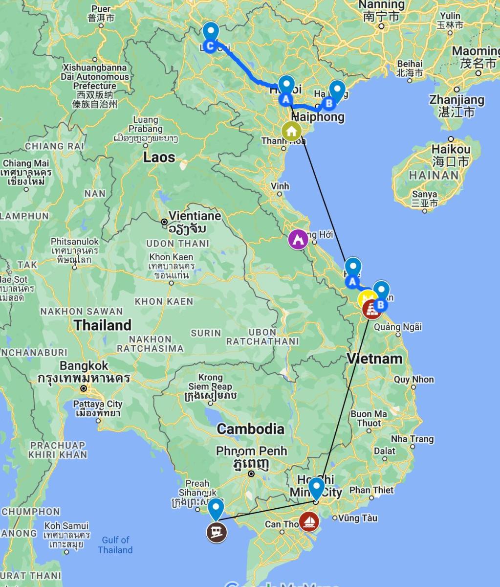 Vietnam travel itinerary north to south