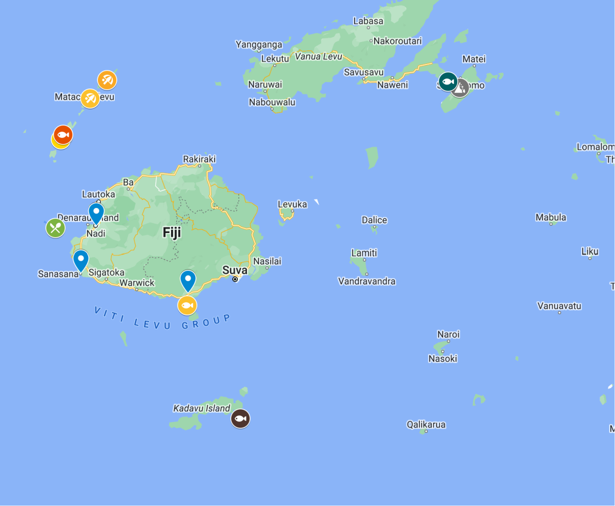 Map of fiji travel itinerary islands