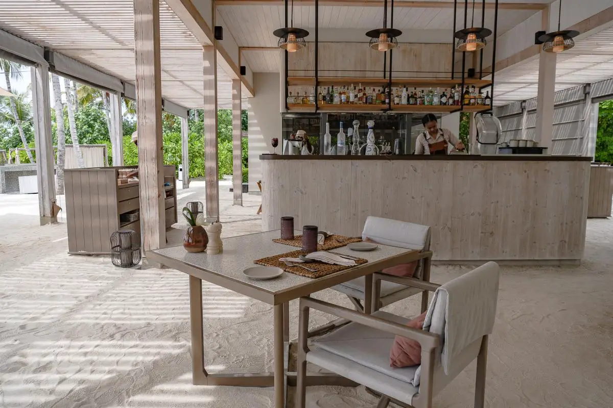 Beach shack restaurant Ritz Carlton Maldives