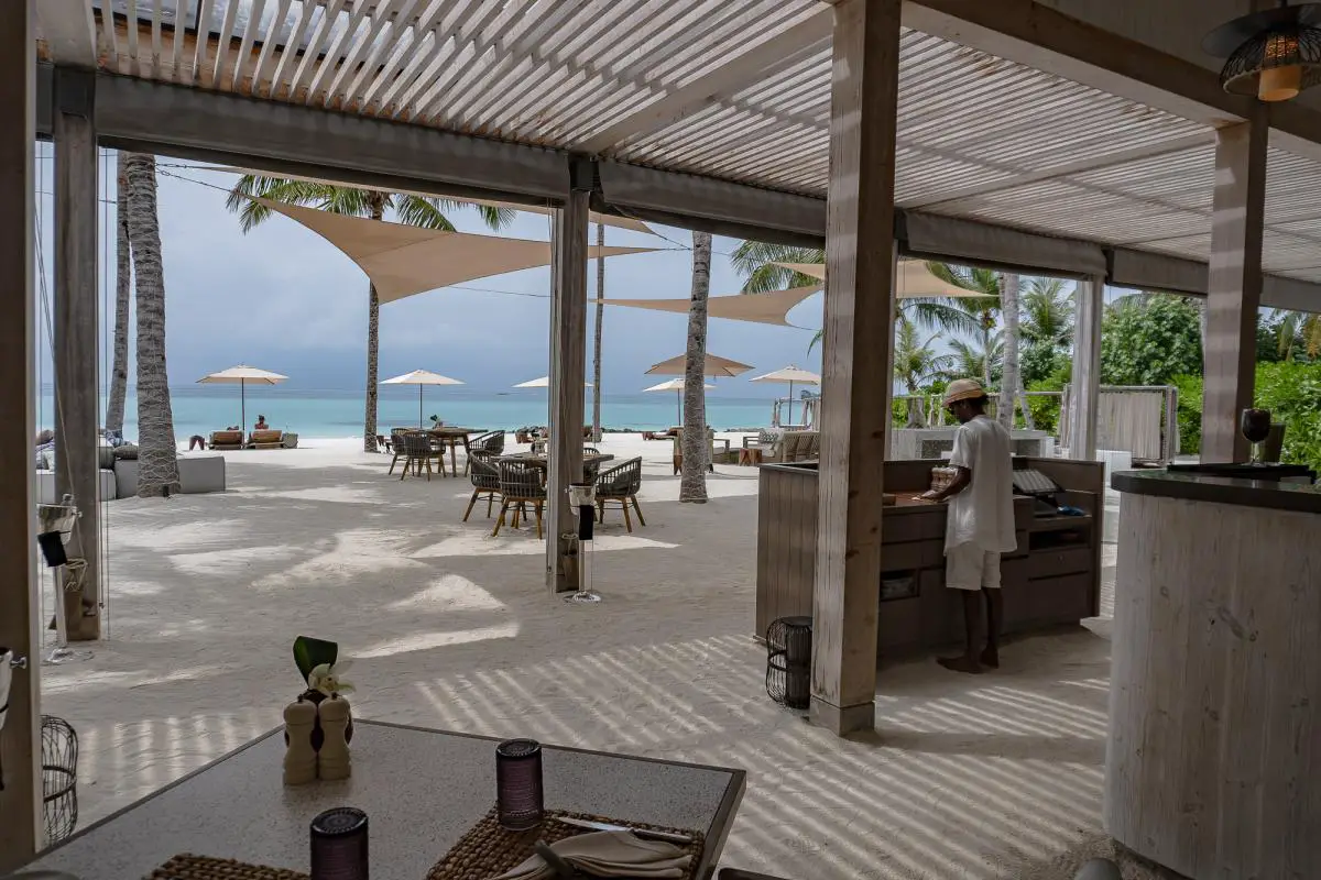 Beach shack restaurant Ritz Carlton Maldives