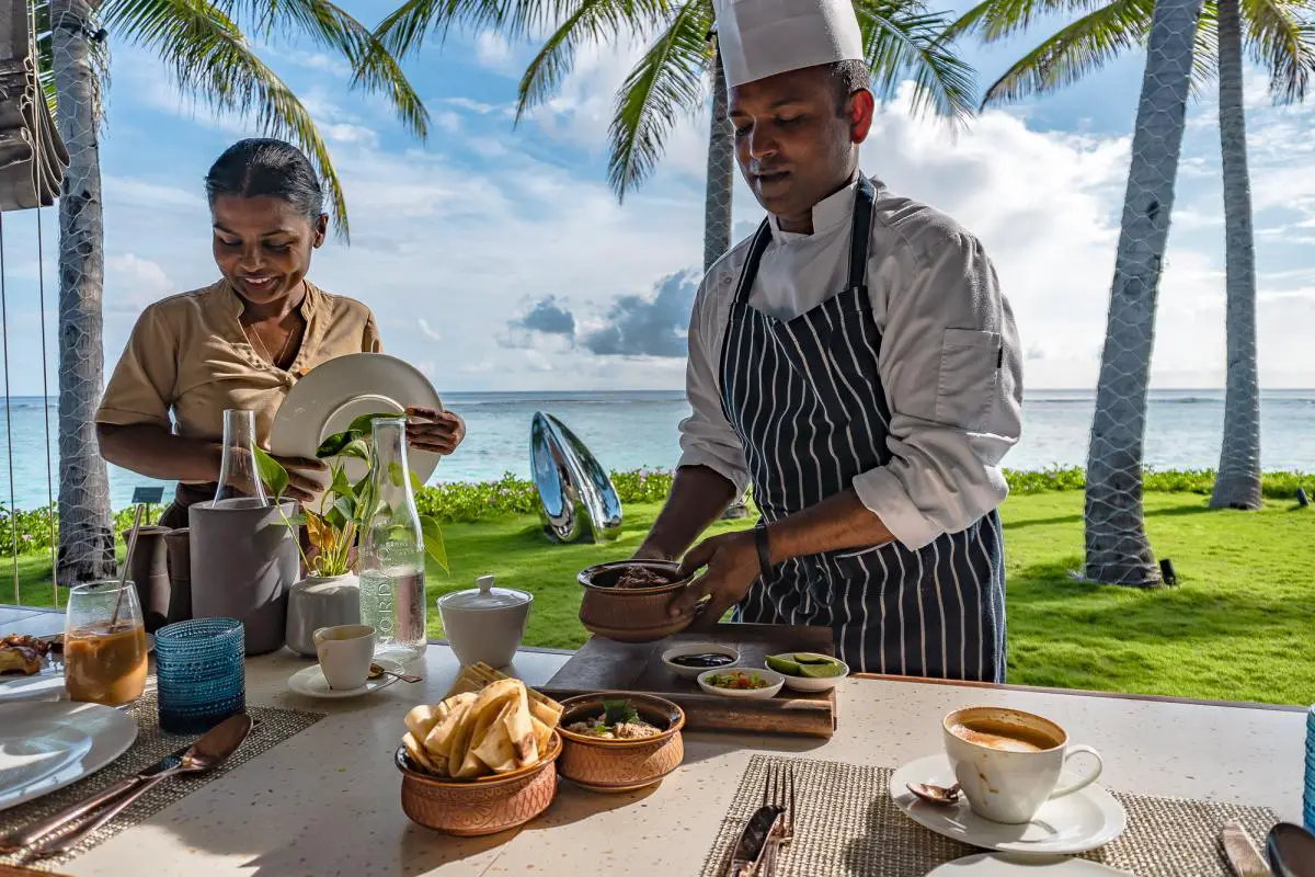 La Locanda Breakfast at the Ritz Carlton Maldives local breakfast