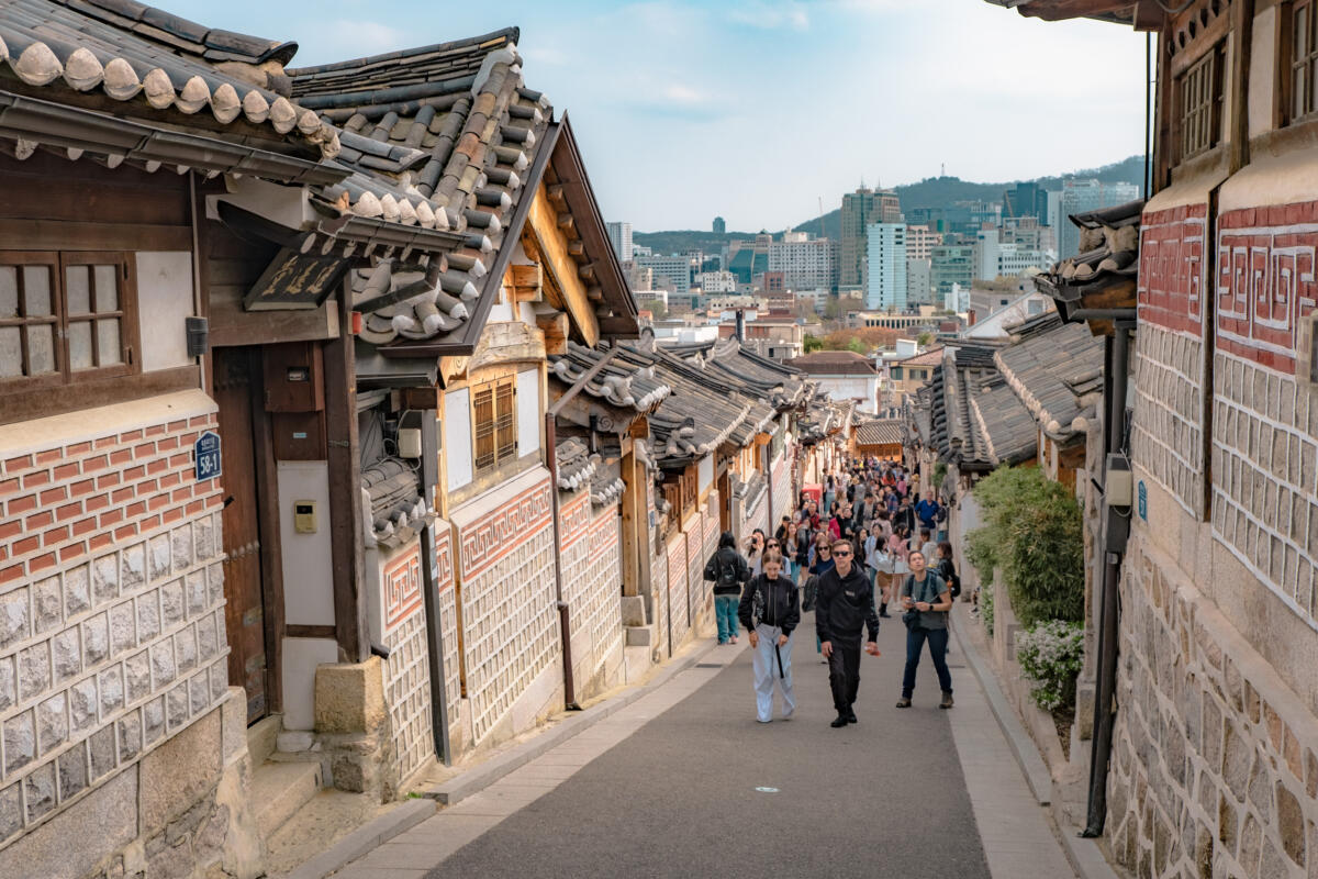 Bukchon Hanok Village in Seoul Korea